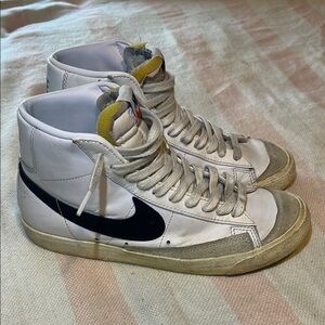Nike White and Black High-Top Sneakers